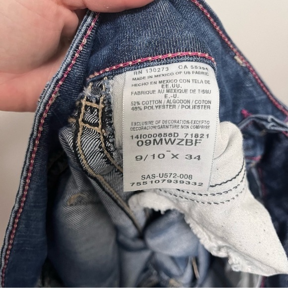 WRANGLER Premium Patch Boot Cut Jeans Size 9/10x34 Style 09MWZBF - Picture 10 of 11